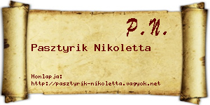 Pasztyrik Nikoletta névjegykártya